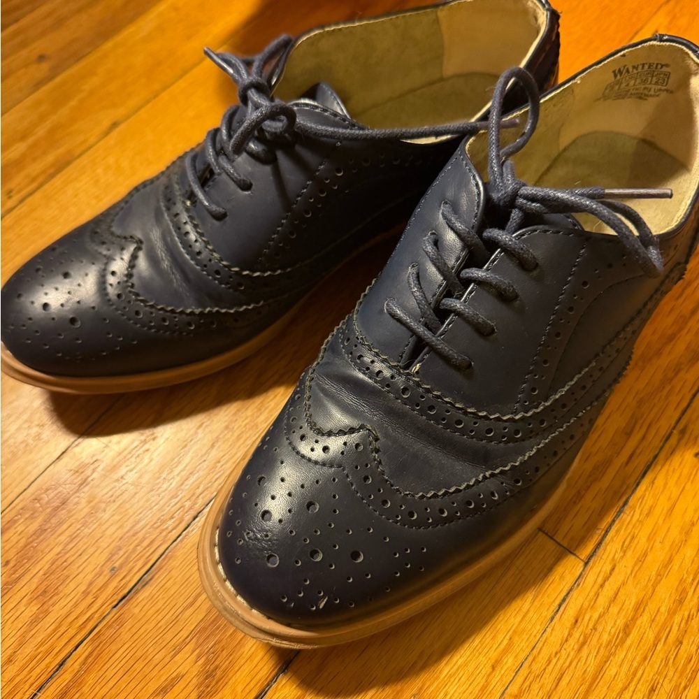 Wanted Blue Oxford Derbys Classic Shoes